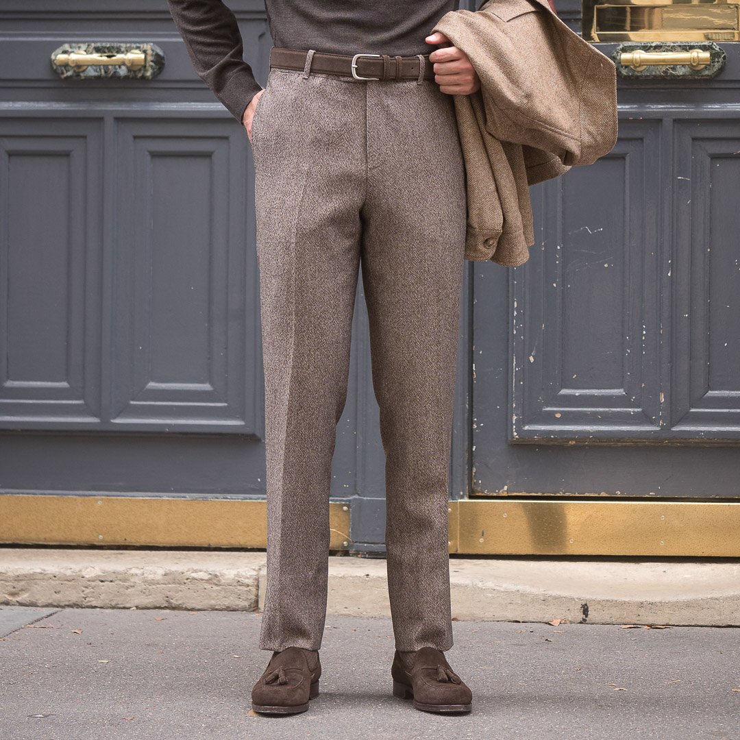 S2/ Classic Cut — Wool Cotton Blend Tweed Pants