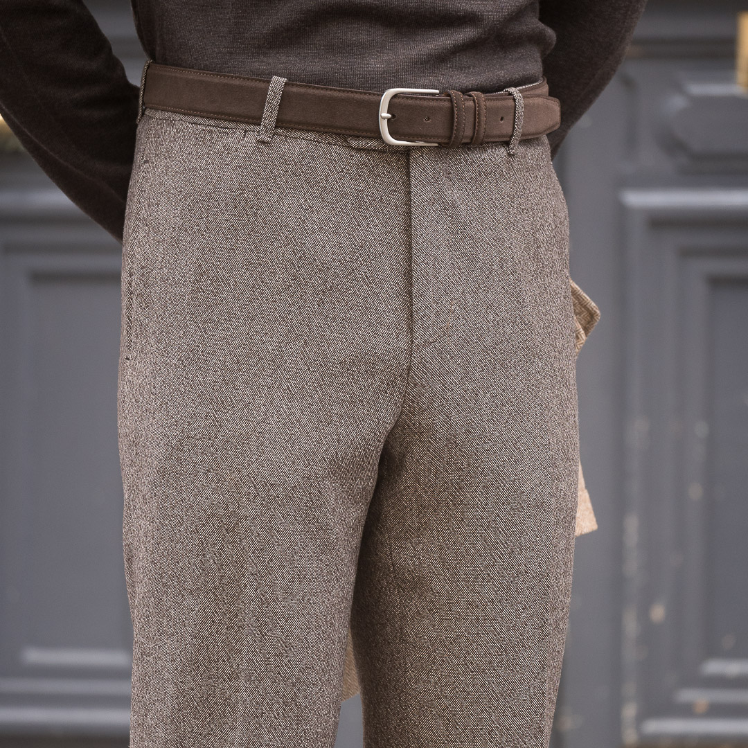 S2/ Classic Cut — Wool Cotton Blend Tweed Pants | Scavini