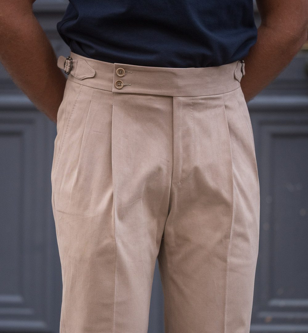 S4 Double Pleat Cut Trousers / Chino Cotton