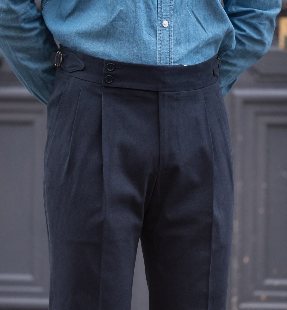 S4 Double Pleat Cut Trousers / Chino Cotton