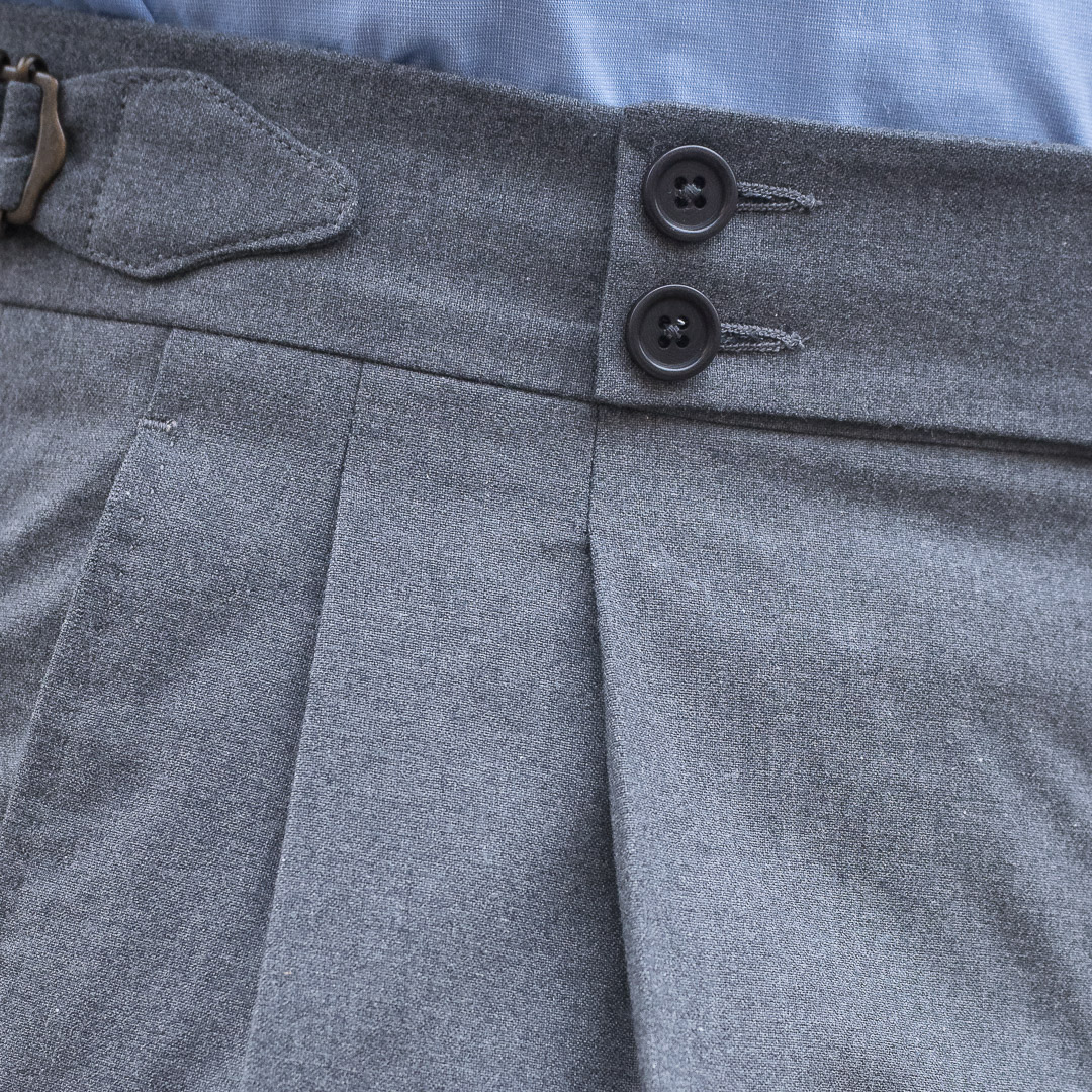 S4 Double Pleat Cut Trousers / Heather Cotton | Scavini