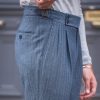 S4 Double Pleat Cut Trousers / Wool & Cotton Herringbone Tweed