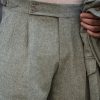 S4 Double Pleat Cut Trousers / Herringbone Tweed