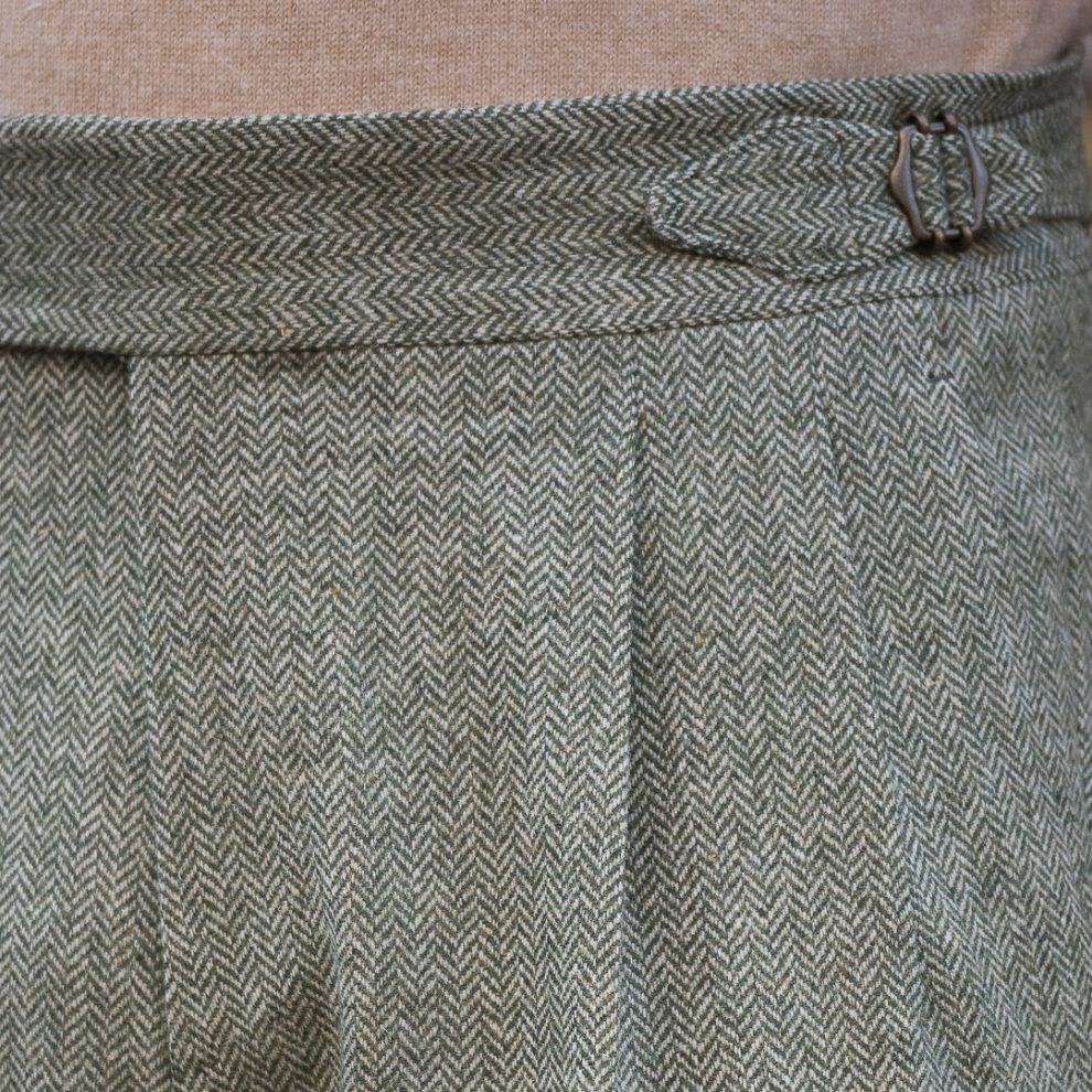 Pantalon Coupe Deux Pinces S4 / Tweed à Chevrons