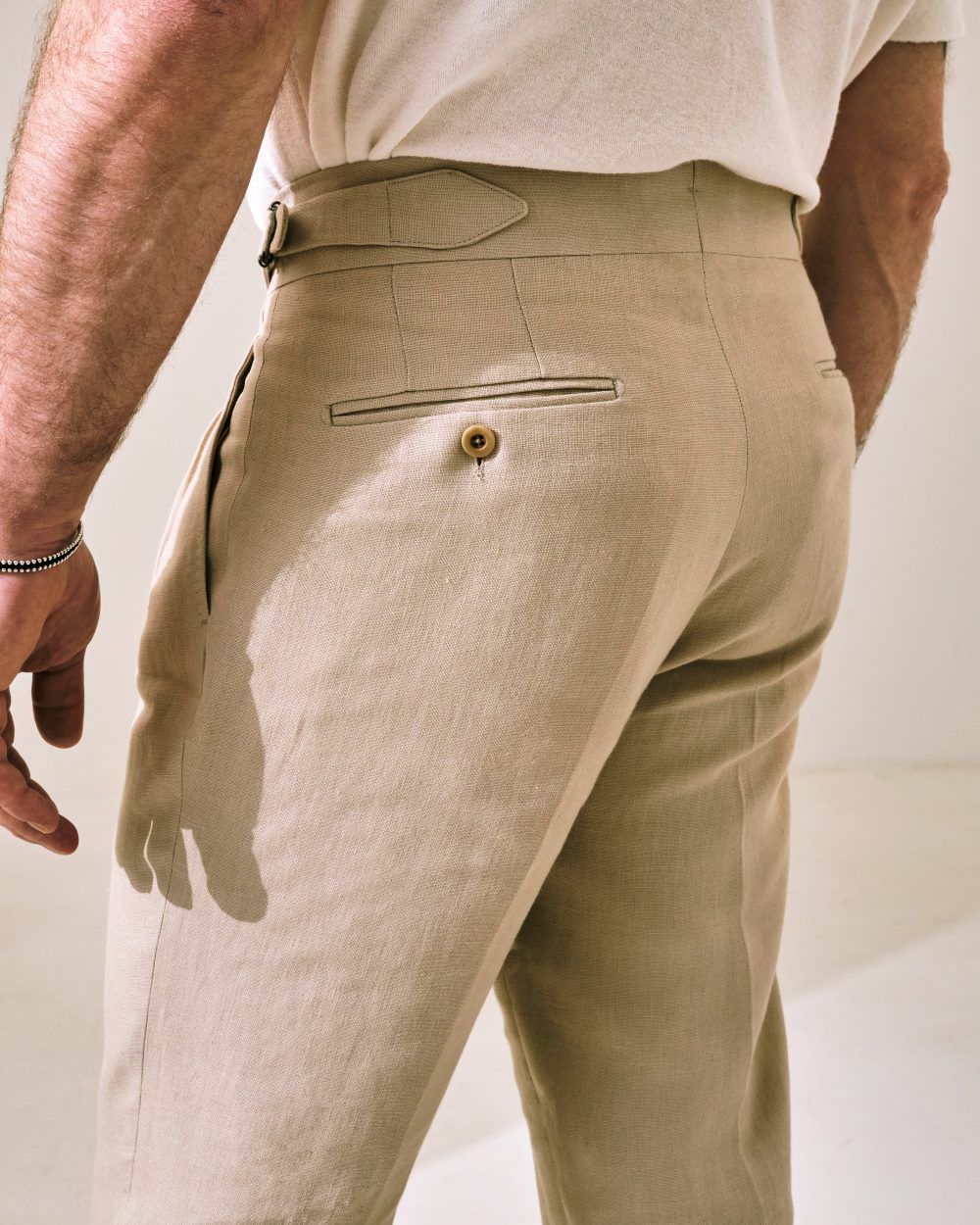 S4 Two Pleats Cut Trousers / Monte-Carlo Linen