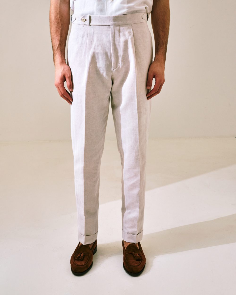 Pantalon Coupe Une Pince S3 / Coton & lin chevrons