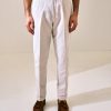 S3 One Pleat Trousers / Herringbone Cotton Linen