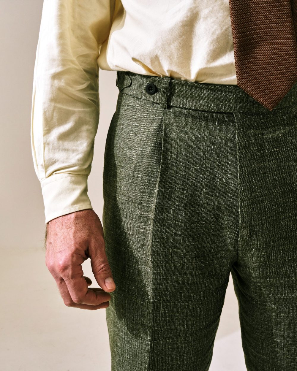 Pantalon Coupe Une Pince S3 / Laine & lin natté