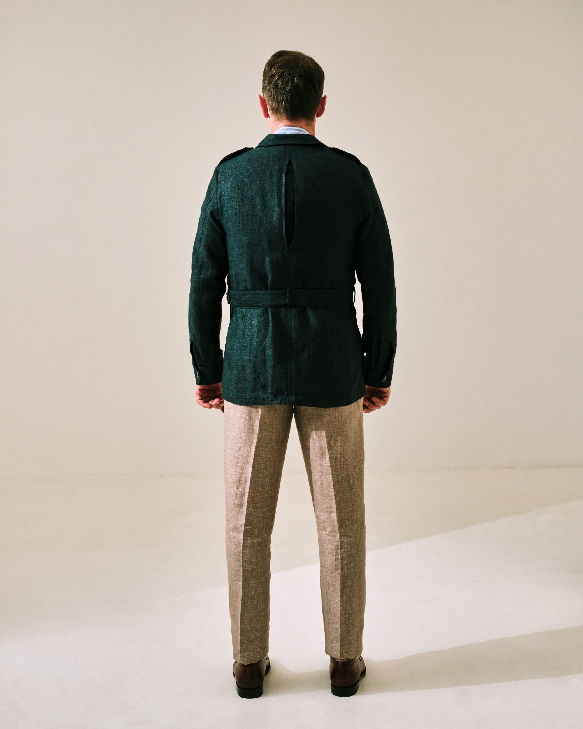 Safari Jacket / Wool & Linen Hopsack | Scavini