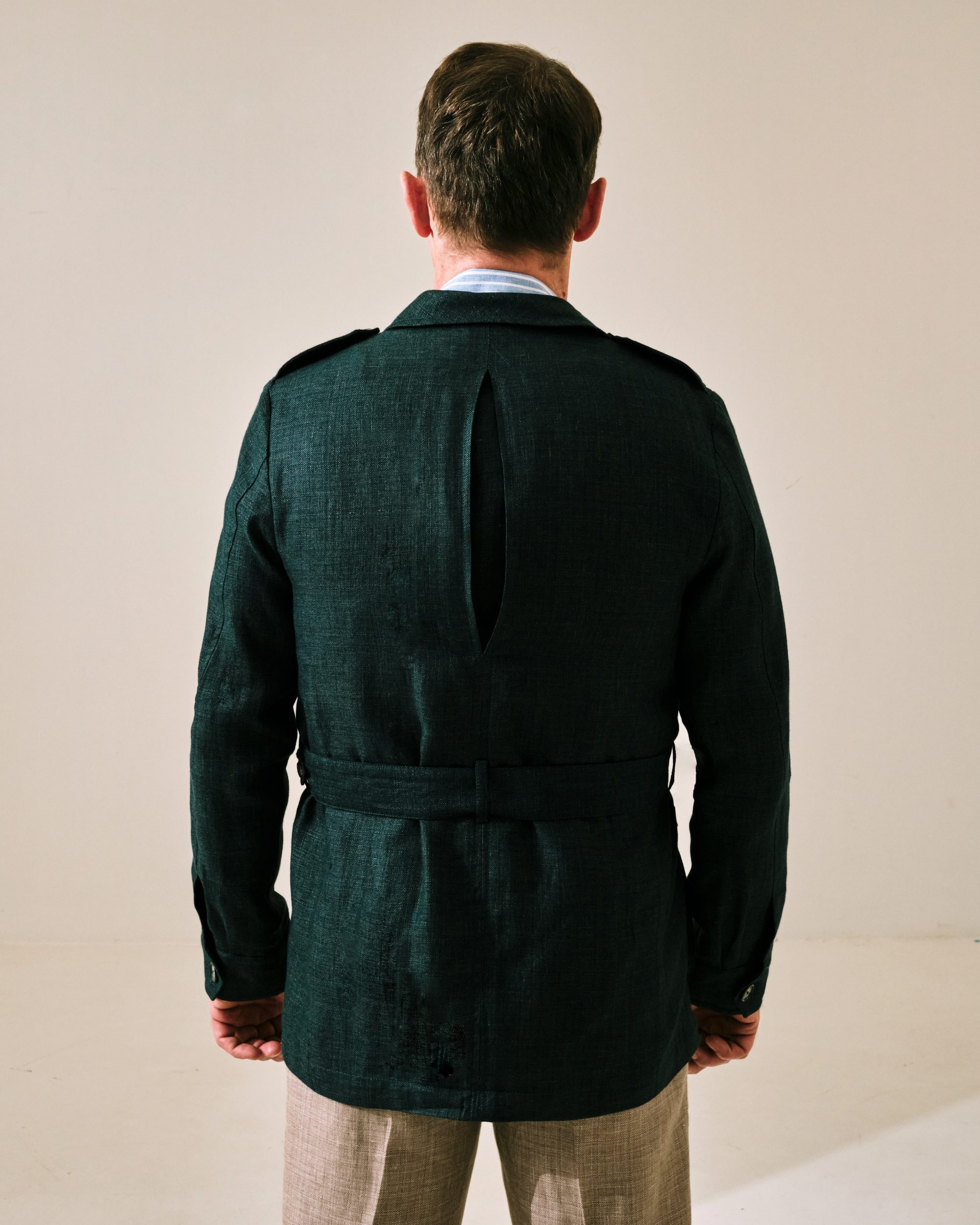 Safari Jacket / Wool & Linen Hopsack | Scavini