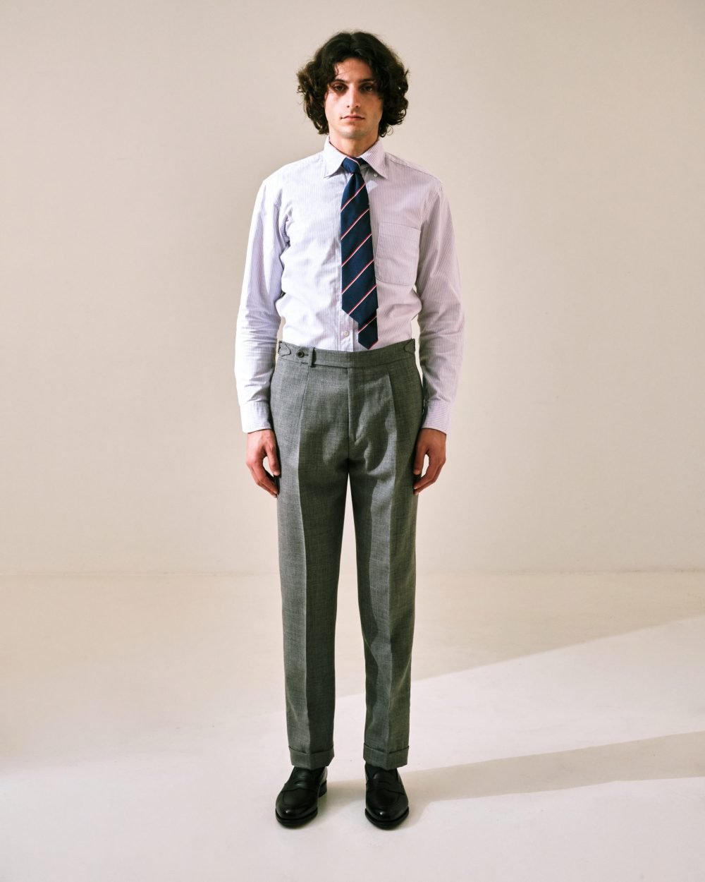 S3 One Pleat Trousers / Alfred Brown Cool Wool