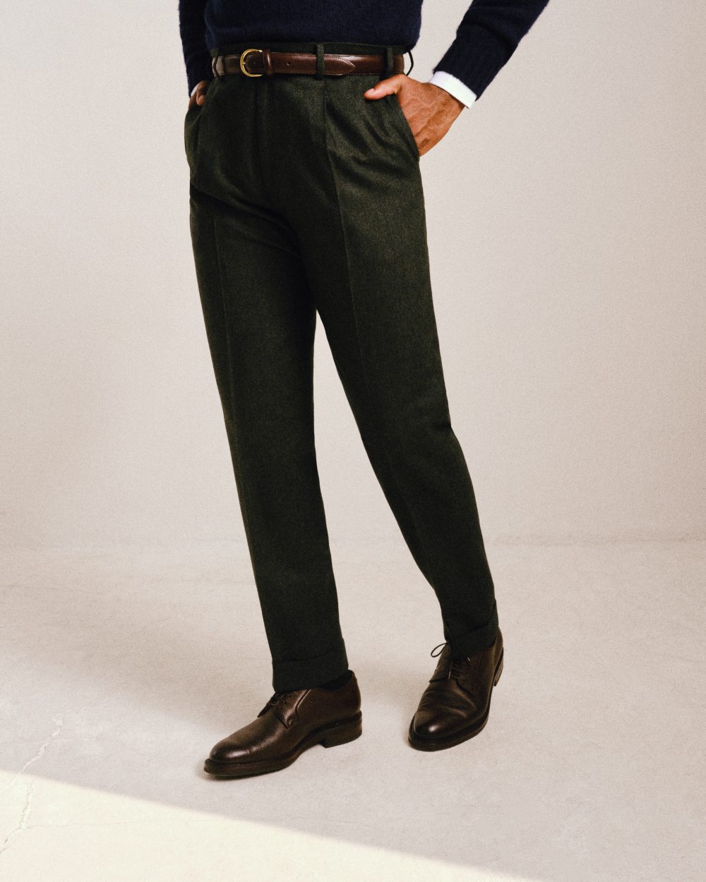 Pantalon Coupe Une Pince S3 Ceinture / Tweed