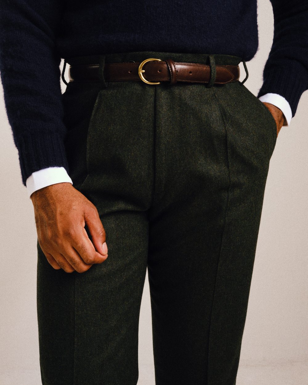 Pantalon Coupe Une Pince S3 Ceinture / Tweed