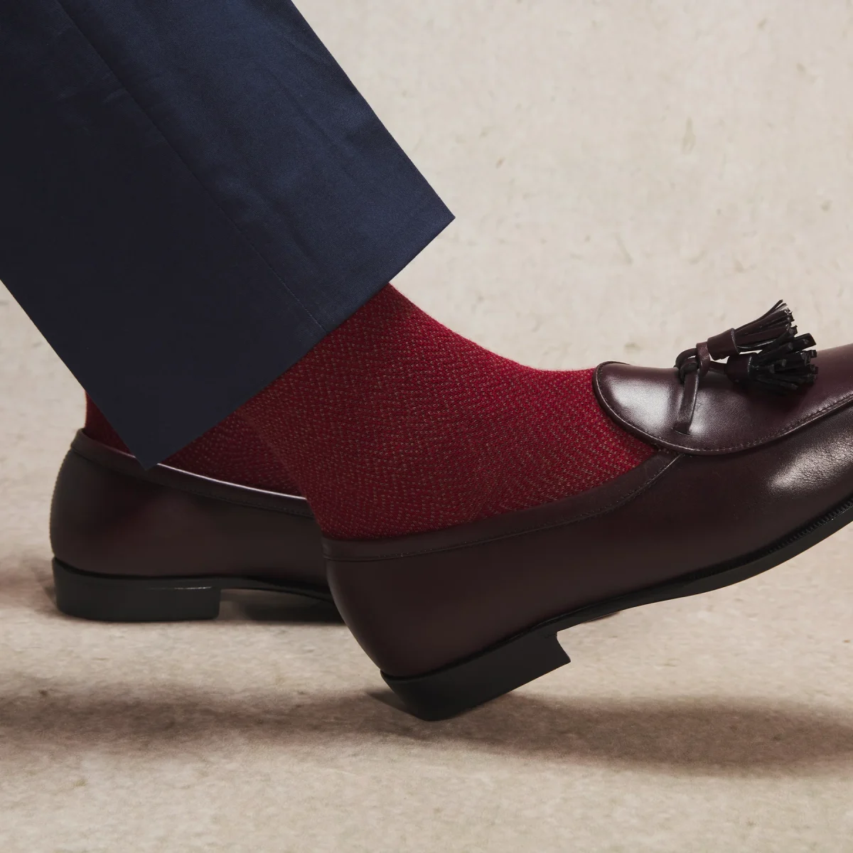 Chaussettes Mi-Bas par Mes Chaussettes Rouges / Chevrons Bordeaux - Bordeaux, T42-43