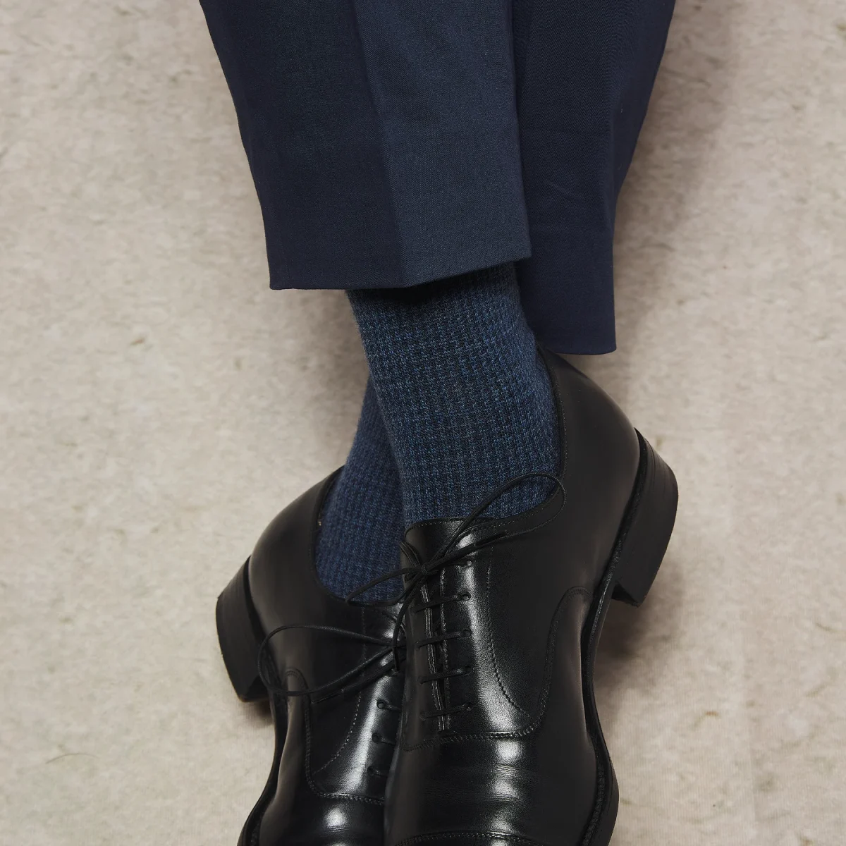 Knee High by Mes Chaussettes Rouges / Blue Houndstooth - Blue, T39-41