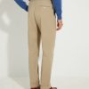 Vue de dos du pantalon coupe une pince en twill de coton Duca Visconti Scavini.