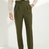 Pantalon Gurkha en cavalry twill vert Scavini, vue de face complète.