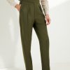 Pantalon Gurkha en cavalry twill vert Scavini, vue de face trois quarts.
