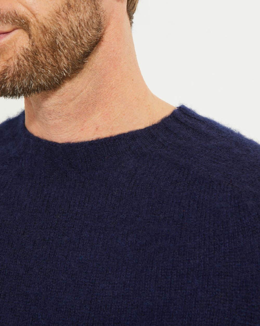 Crew-neck Sweater / Shaggy Shetland Wool