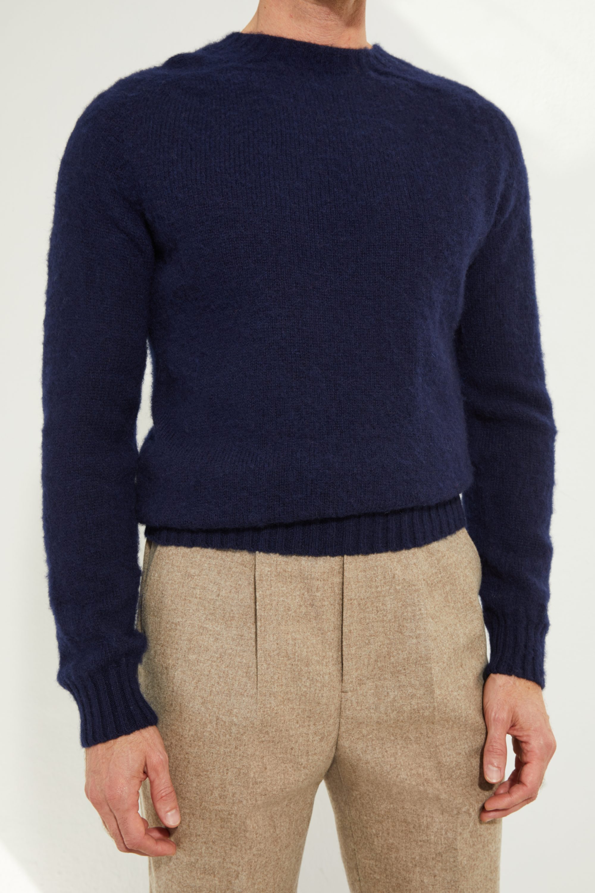 Crew-neck Sweater / Shaggy Shetland Wool