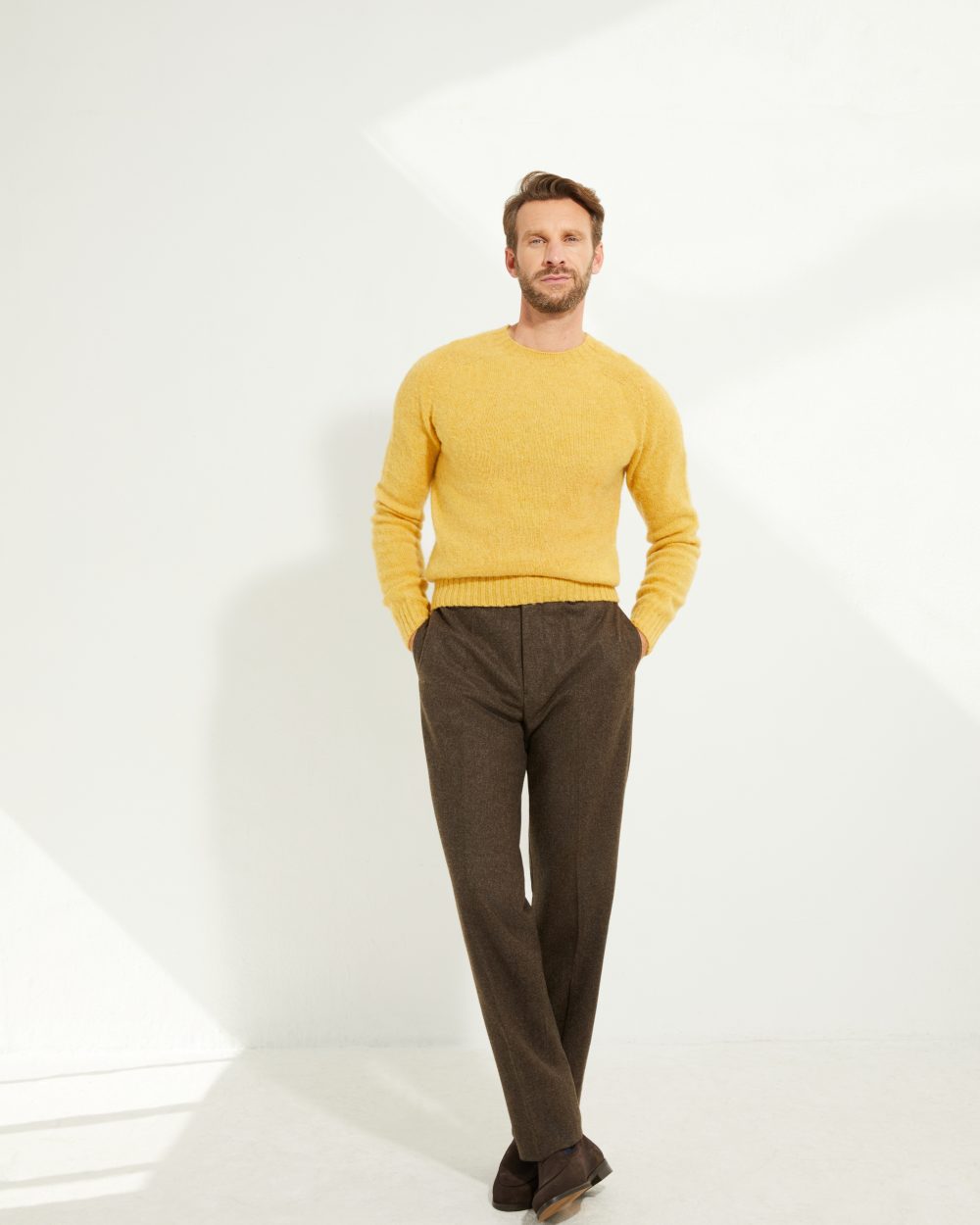 Crew-neck Sweater / Shaggy Shetland Wool
