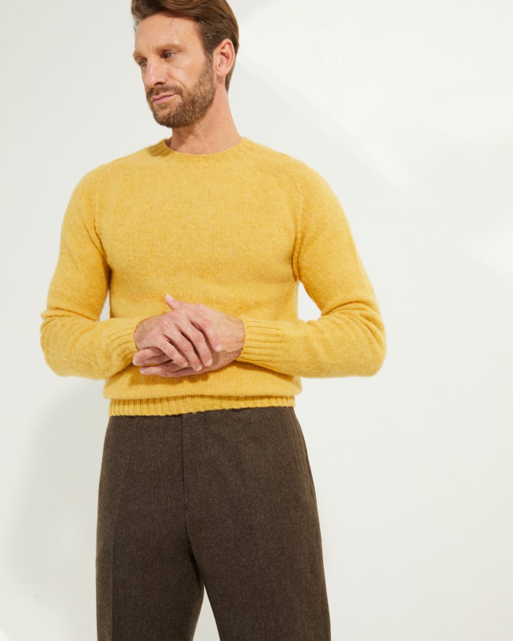 Crew-neck Sweater / Shaggy Shetland Wool