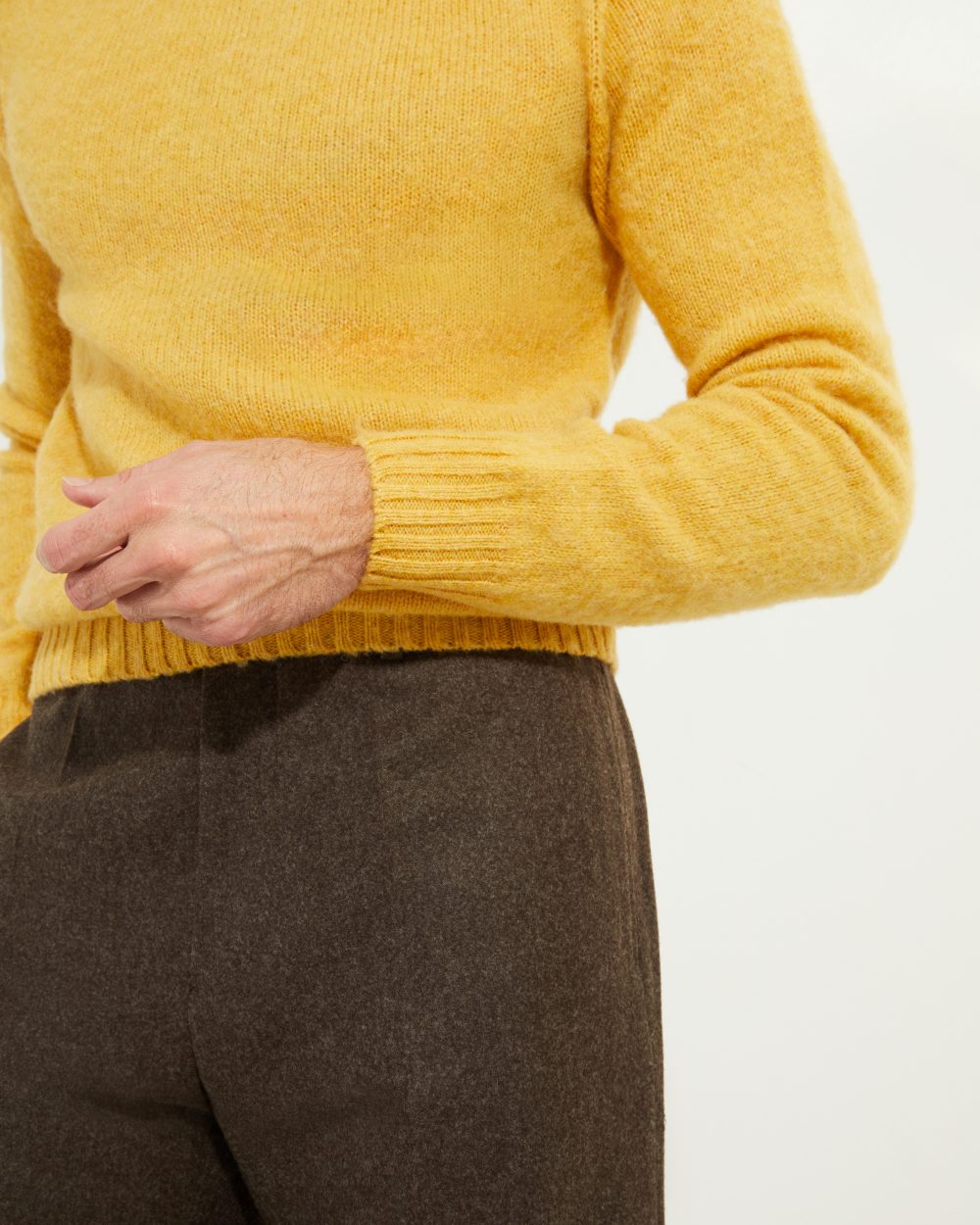 Crew-neck Sweater / Shaggy Shetland Wool