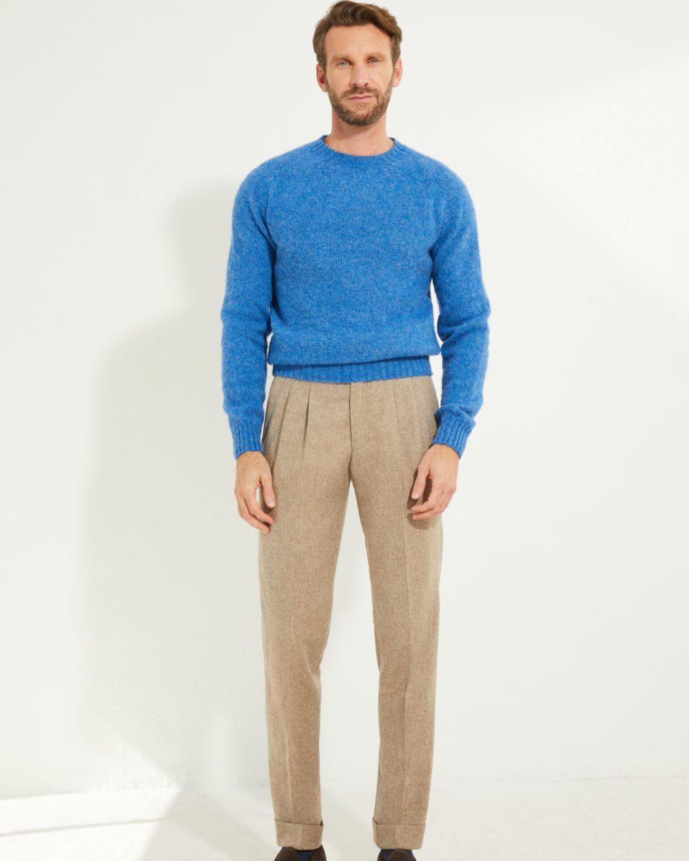 Crew-neck Sweater / Shaggy Shetland Wool