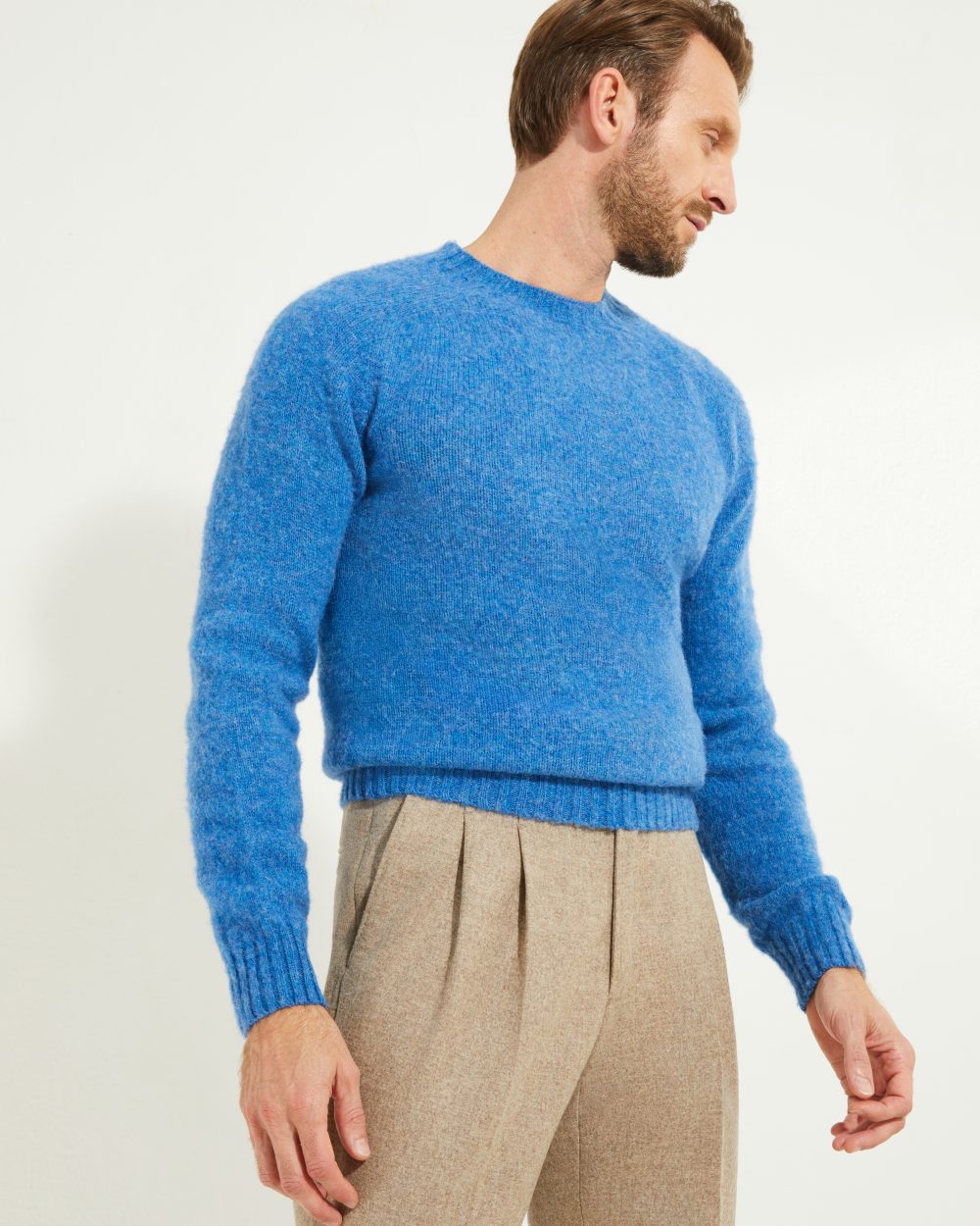 Crew-neck Sweater / Shaggy Shetland Wool