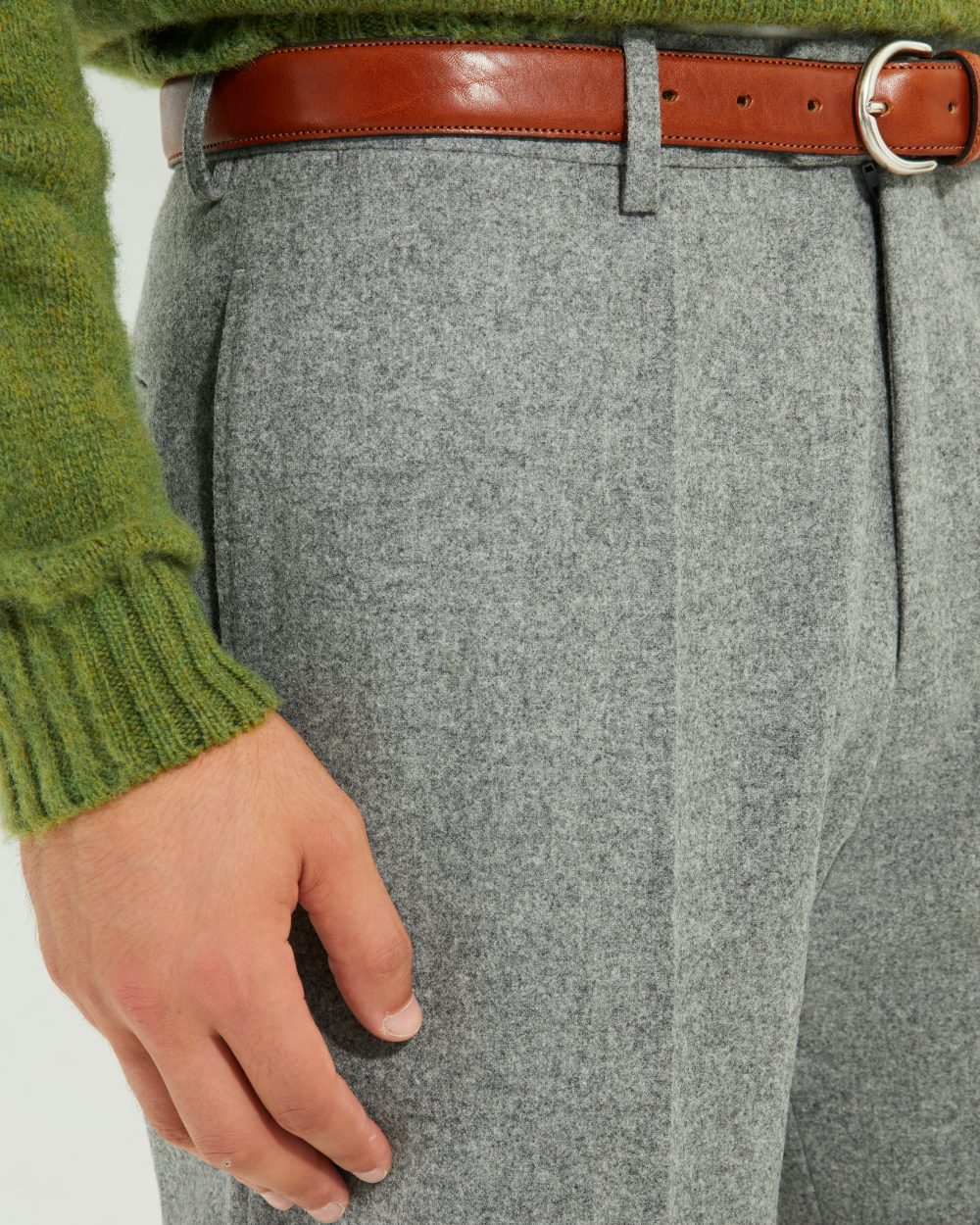 Détail du tissu en flanelle autrichienne Leichtfried, texture douce et dense