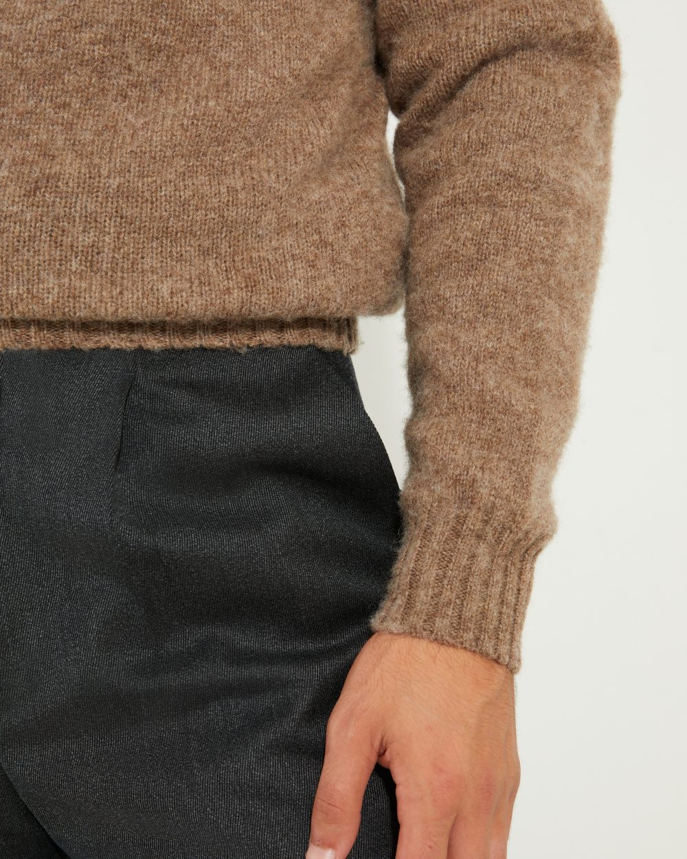Crew-neck Sweater / Shaggy Shetland Wool