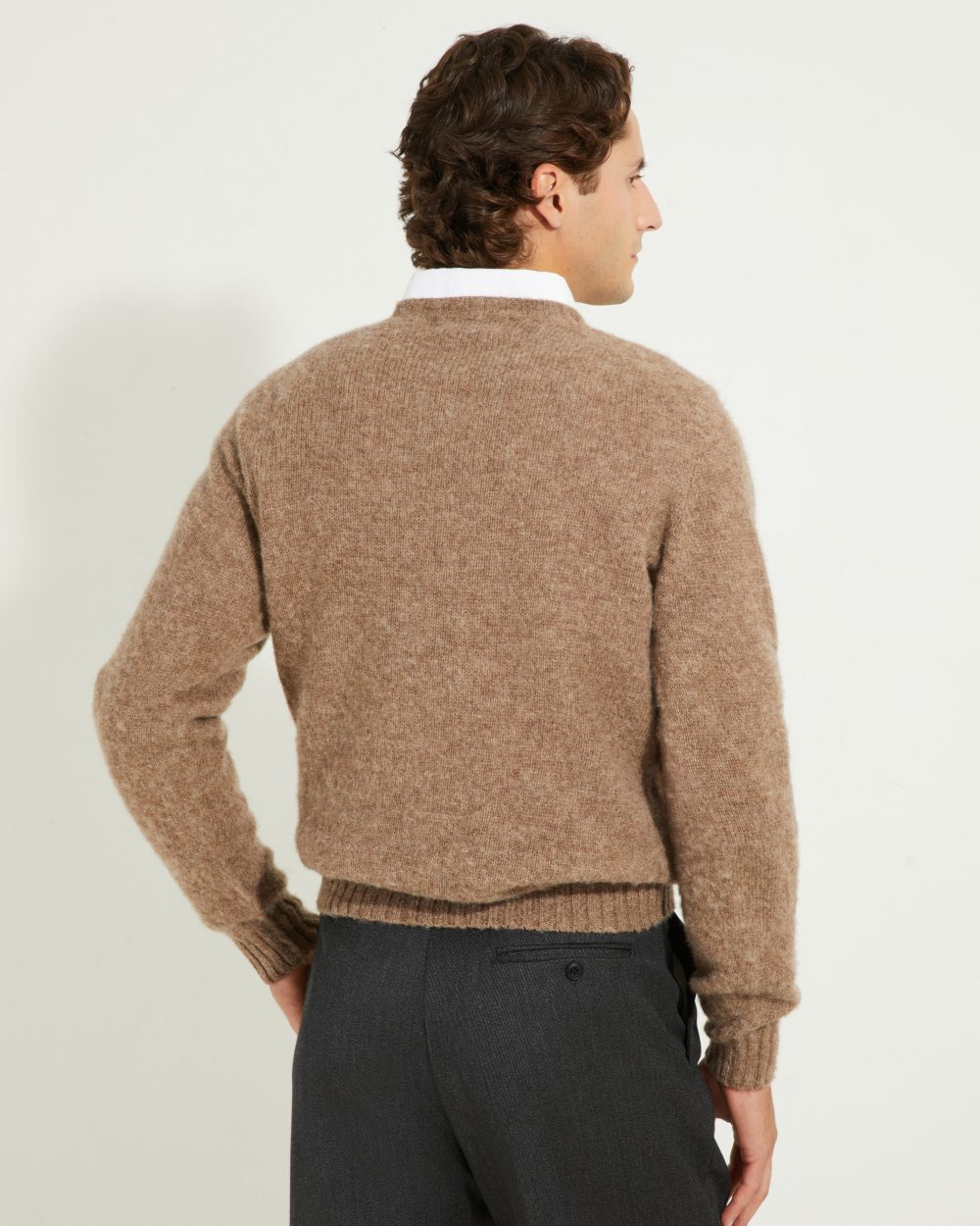 Crew-neck Sweater / Shaggy Shetland Wool