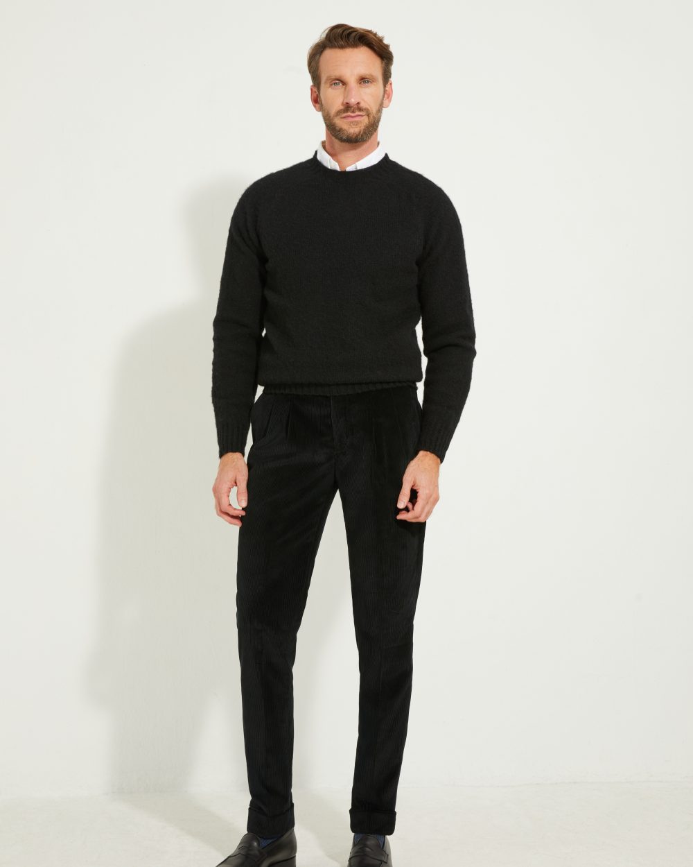 Crew-neck Sweater / Shaggy Shetland Wool