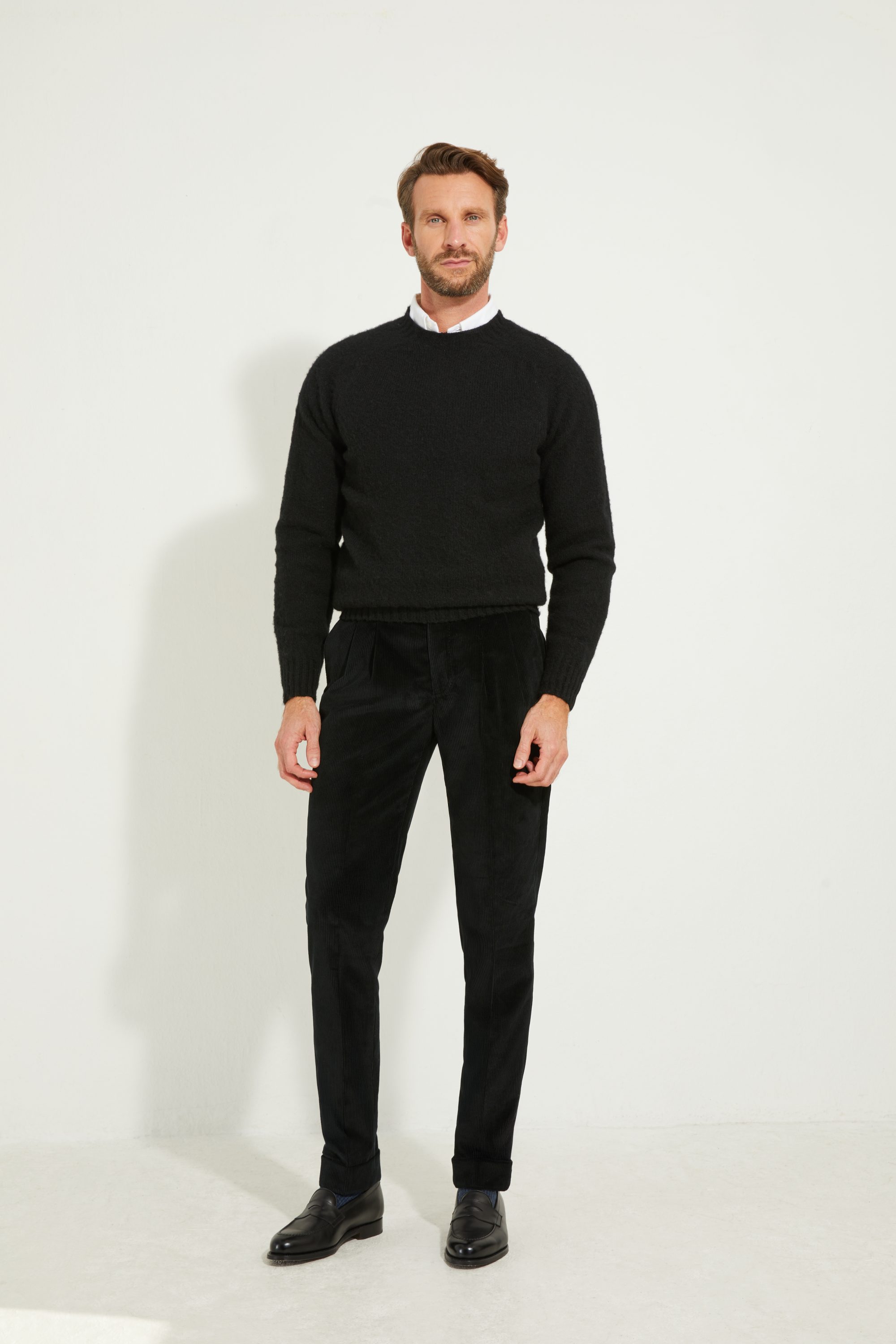 Crew-neck Sweater / Shaggy Shetland Wool