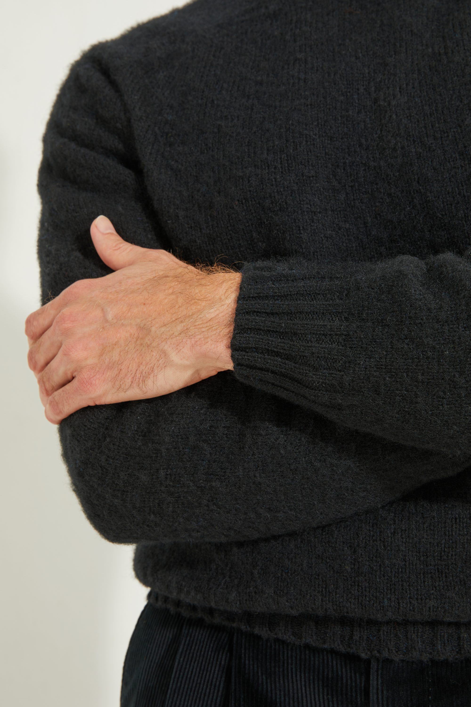 Crew-neck Sweater / Shaggy Shetland Wool