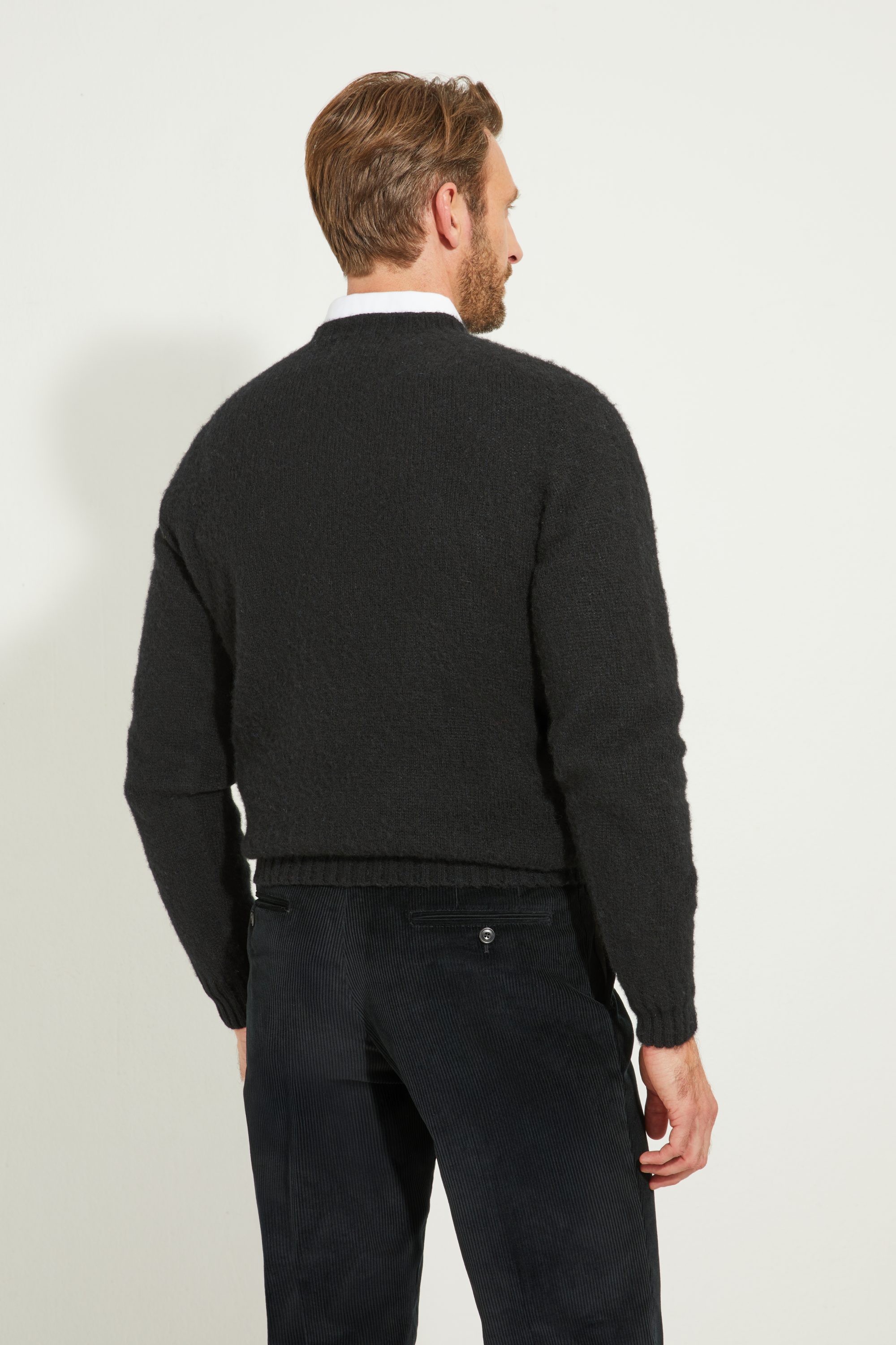Crew-neck Sweater / Shaggy Shetland Wool