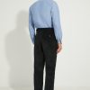 Pantalon en velours côtelé noir Scavini, coupe une pince, vue de dos.