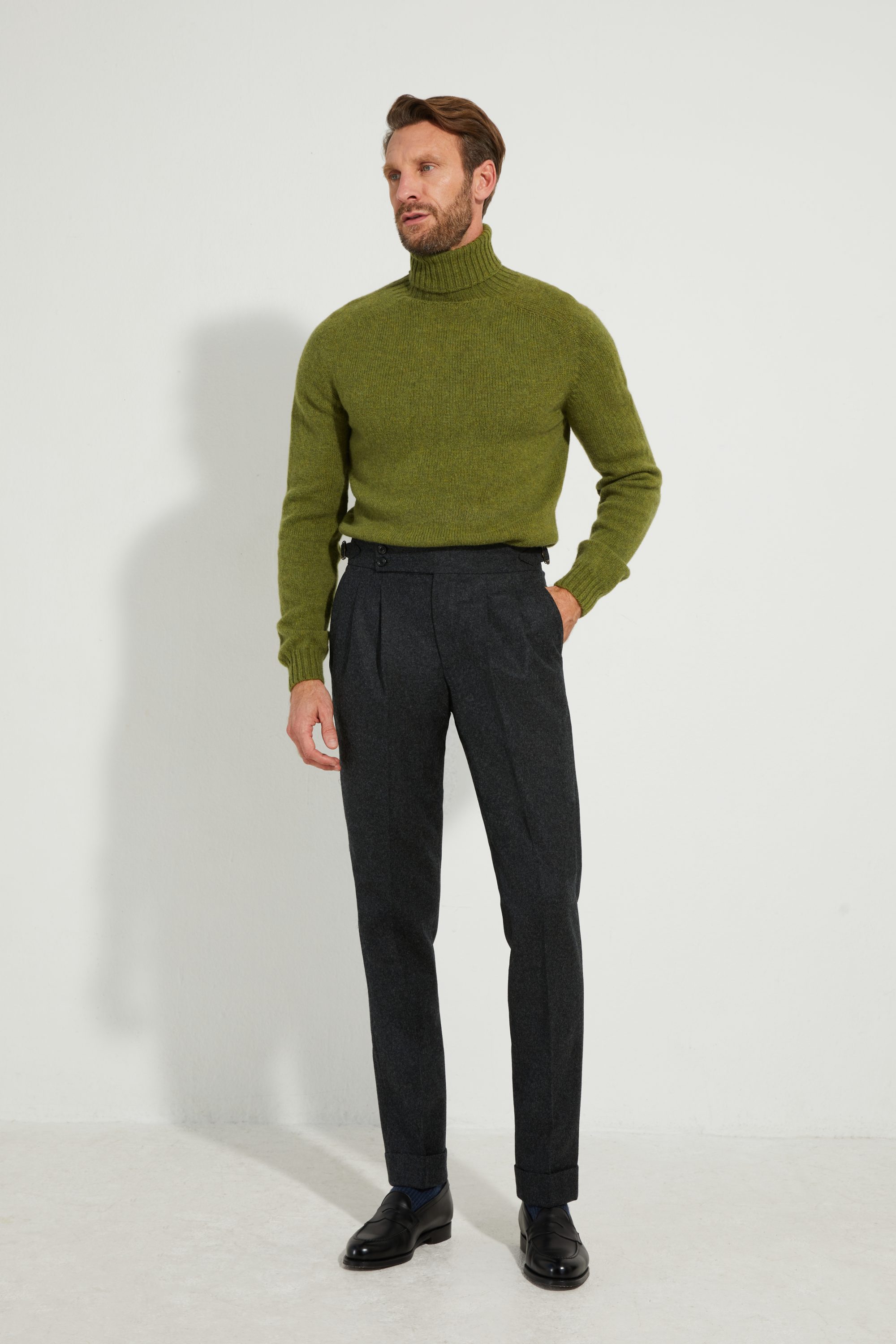 S4 Two Pleats Trousers / Flannel