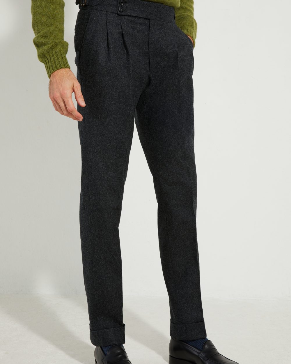 S4 Two Pleats Trousers / Flannel