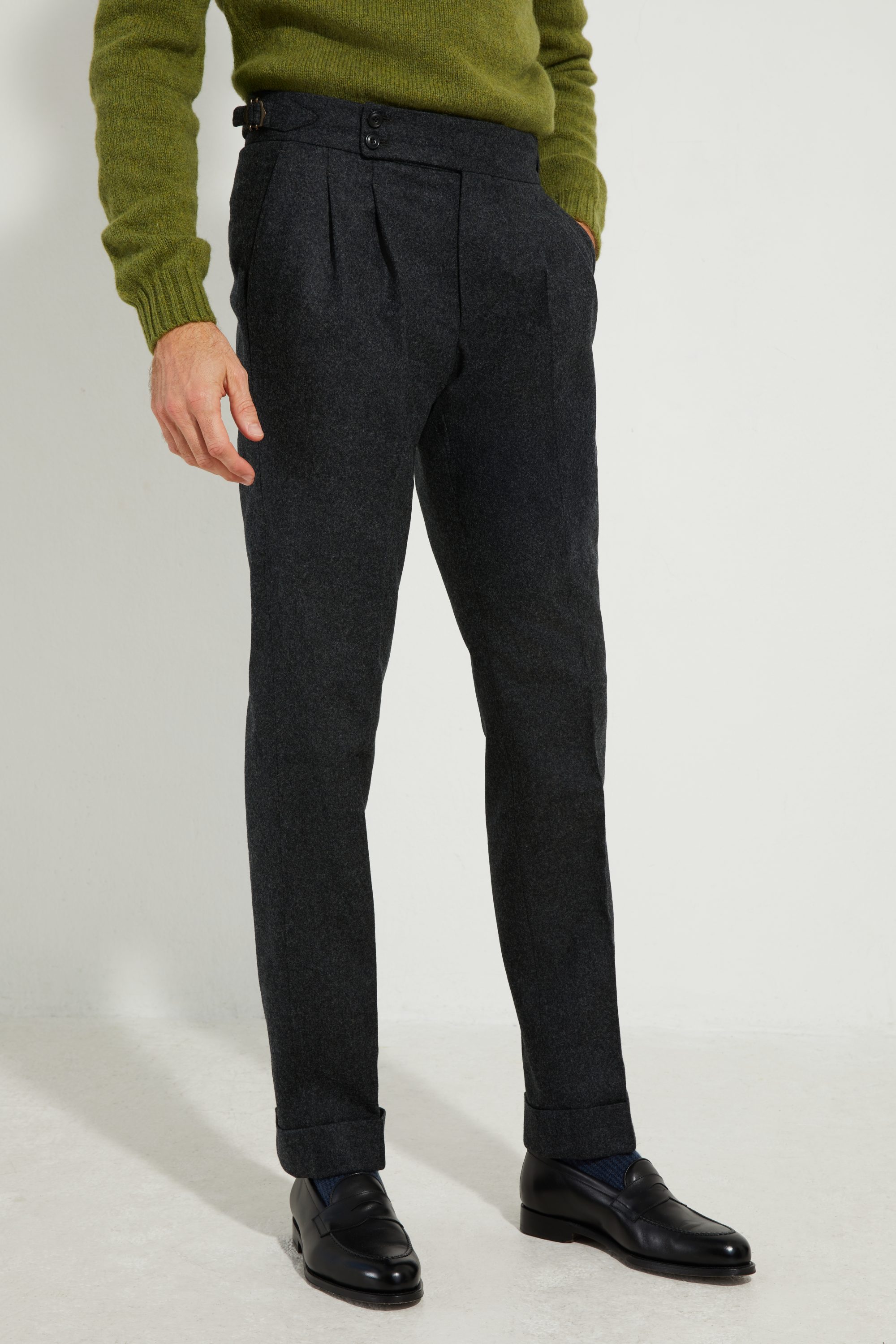 S4 Two Pleats Trousers / Flannel