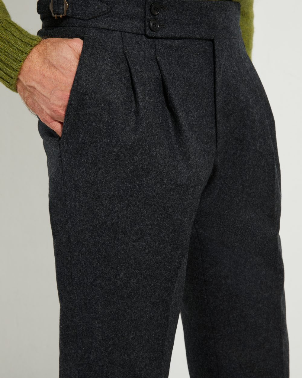 S4 Two Pleats Trousers / Flannel