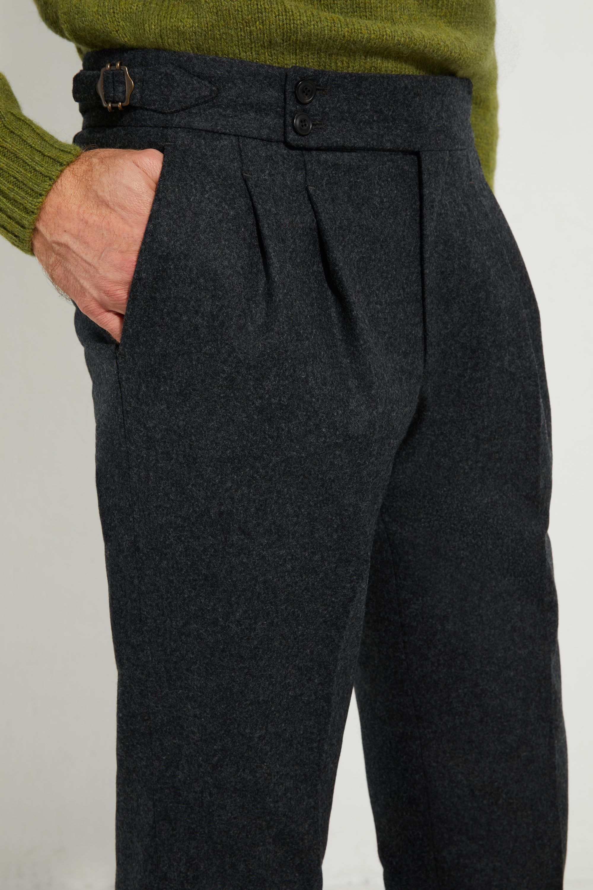 S4 Two Pleats Trousers / Flannel