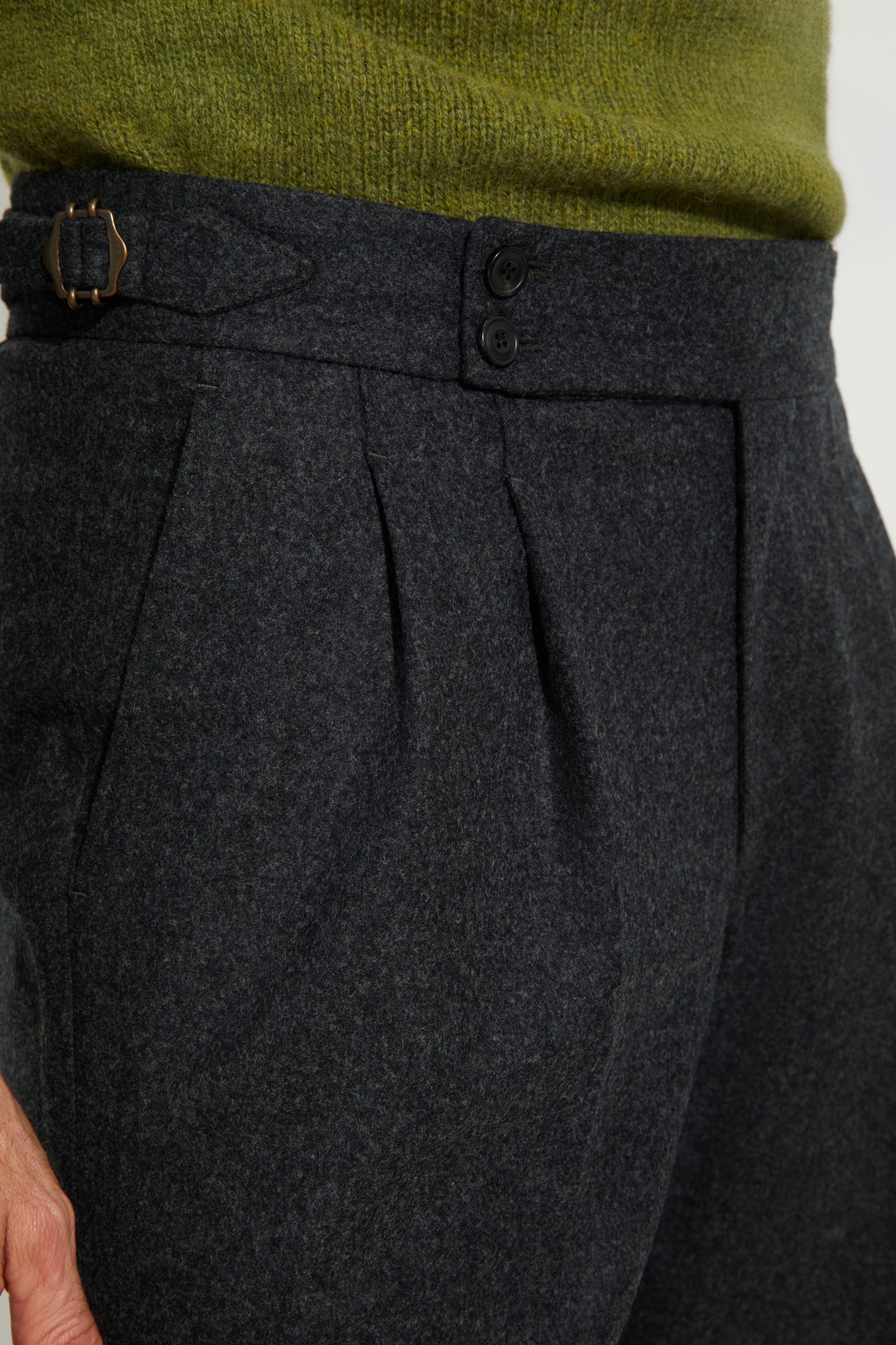 S4 Two Pleats Trousers / Flannel