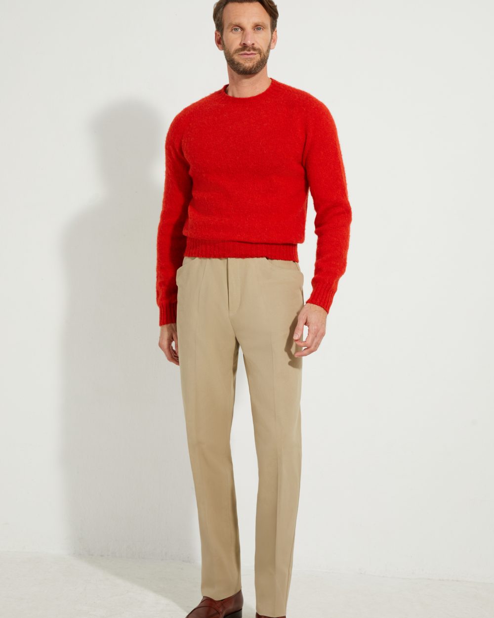 Crew-neck Sweater / Shaggy Shetland Wool