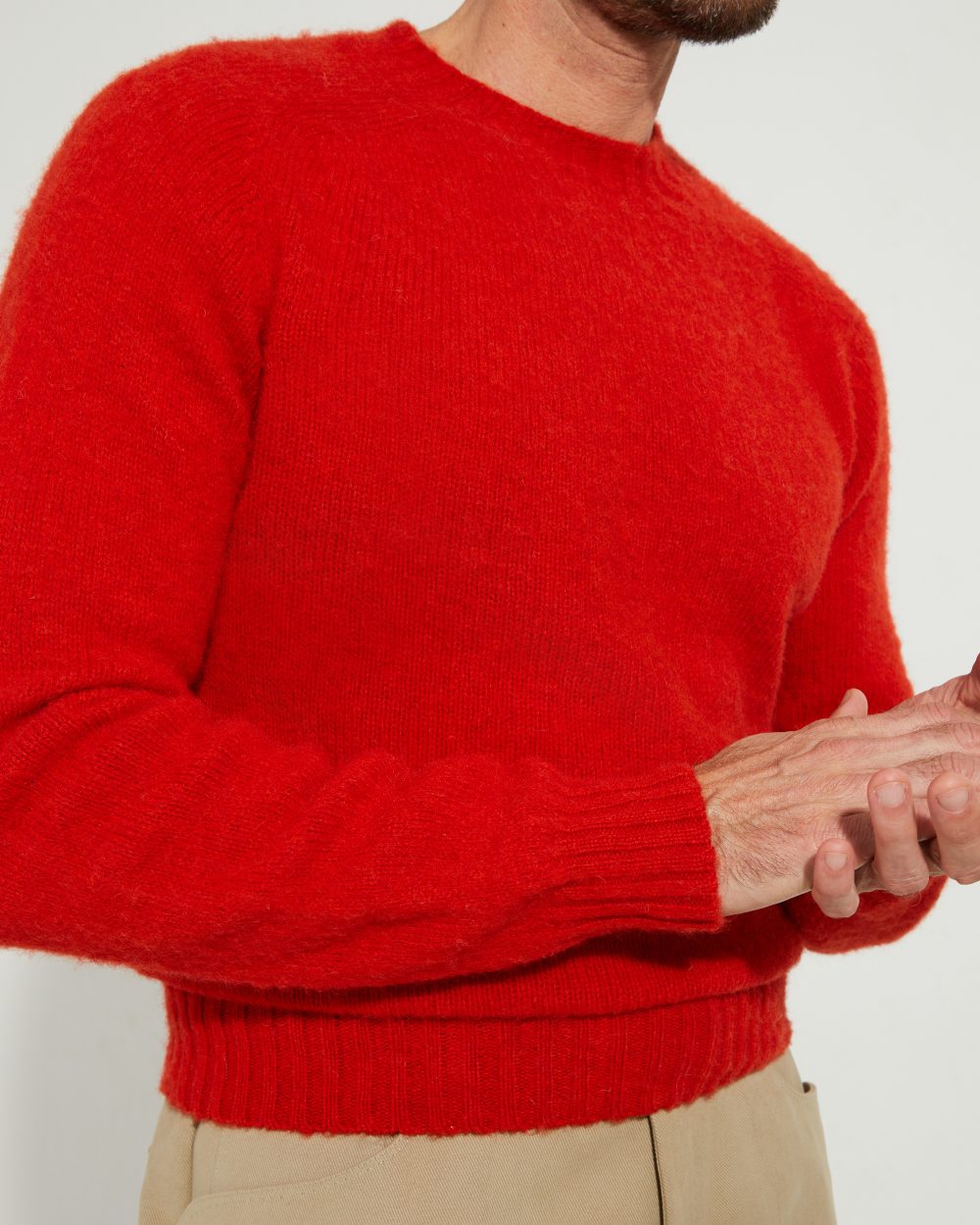 Crew-neck Sweater / Shaggy Shetland Wool