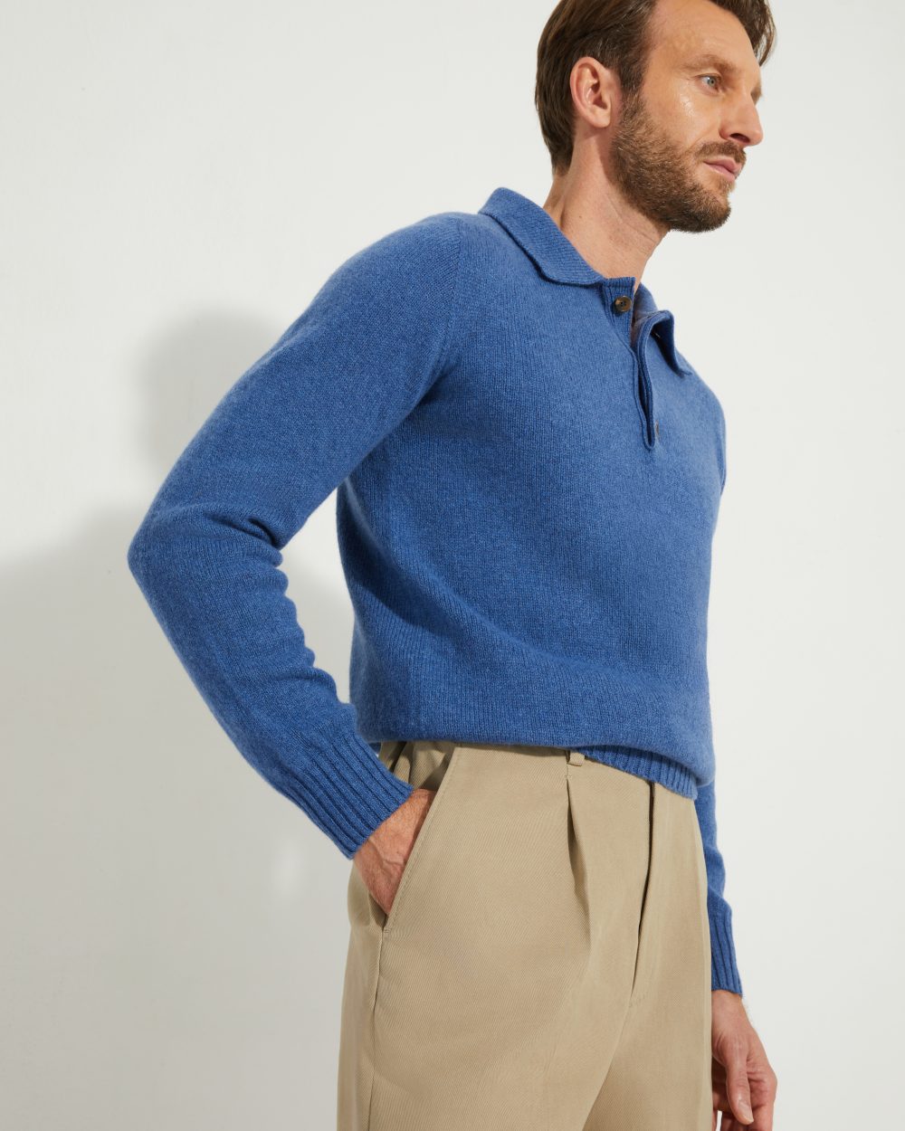 Knit Polo / Shetland Wool