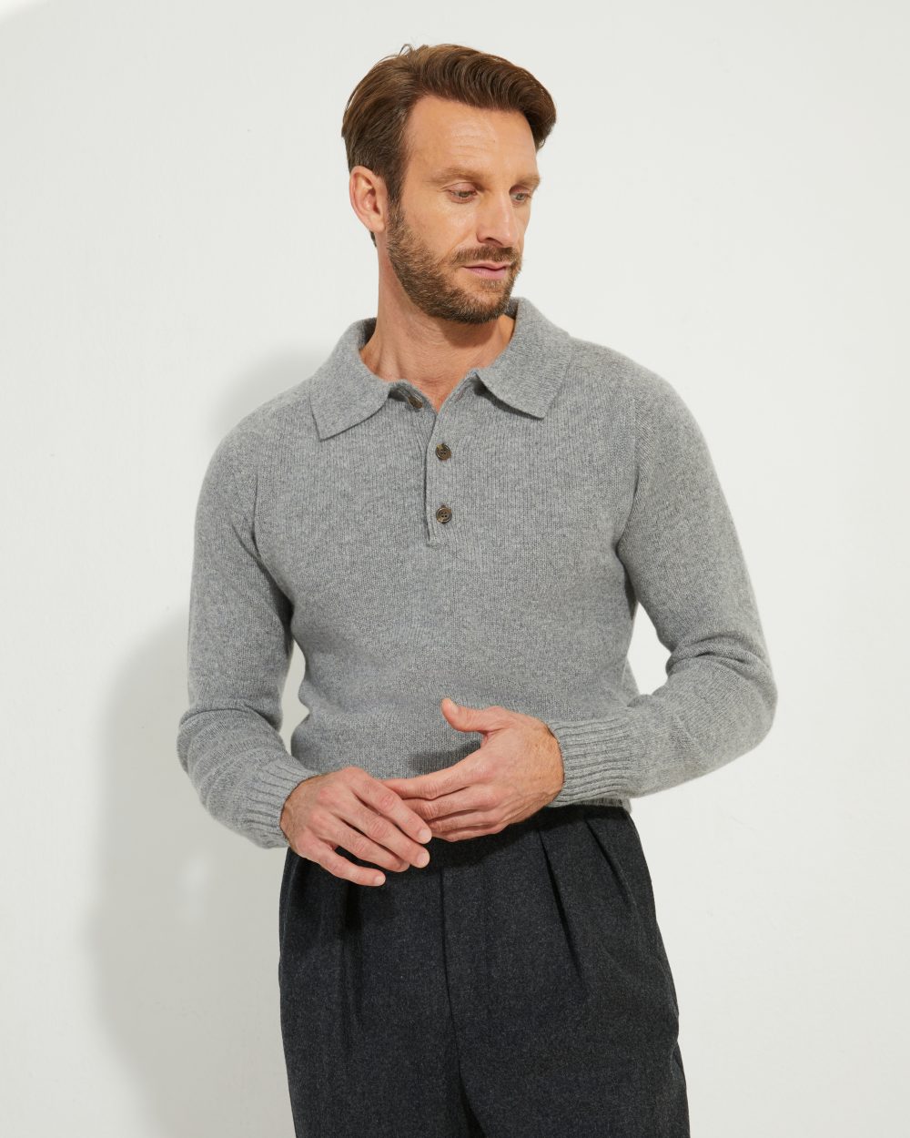 Knit Polo / Shetland Wool