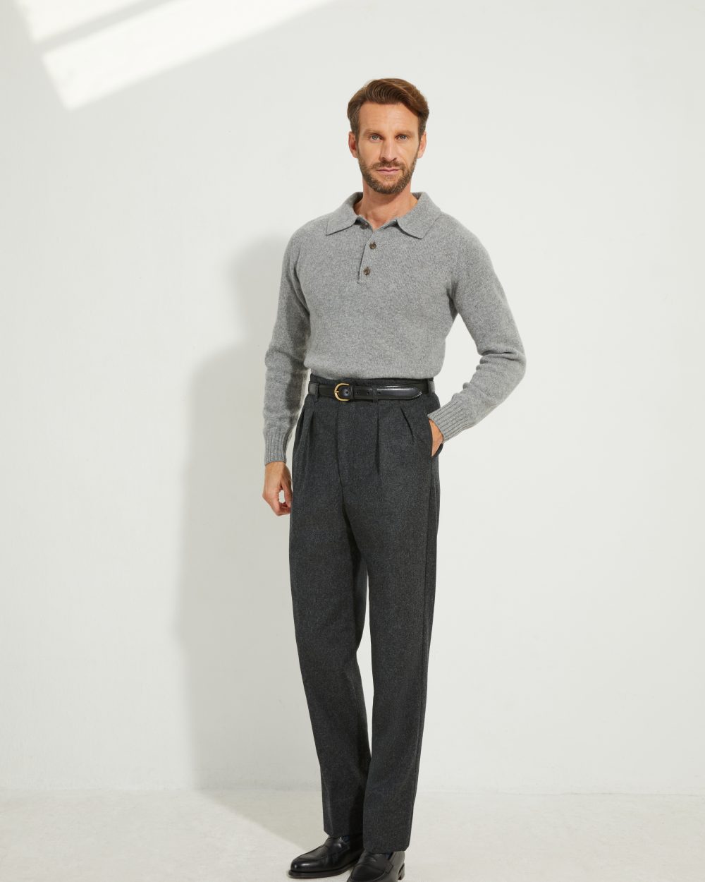 Knit Polo / Shetland Wool