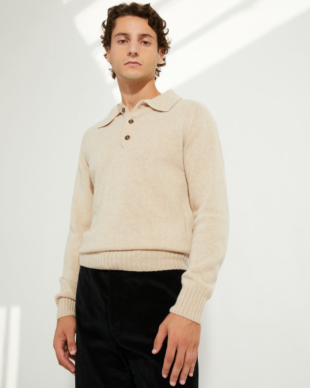 Knit Polo / Shetland Wool