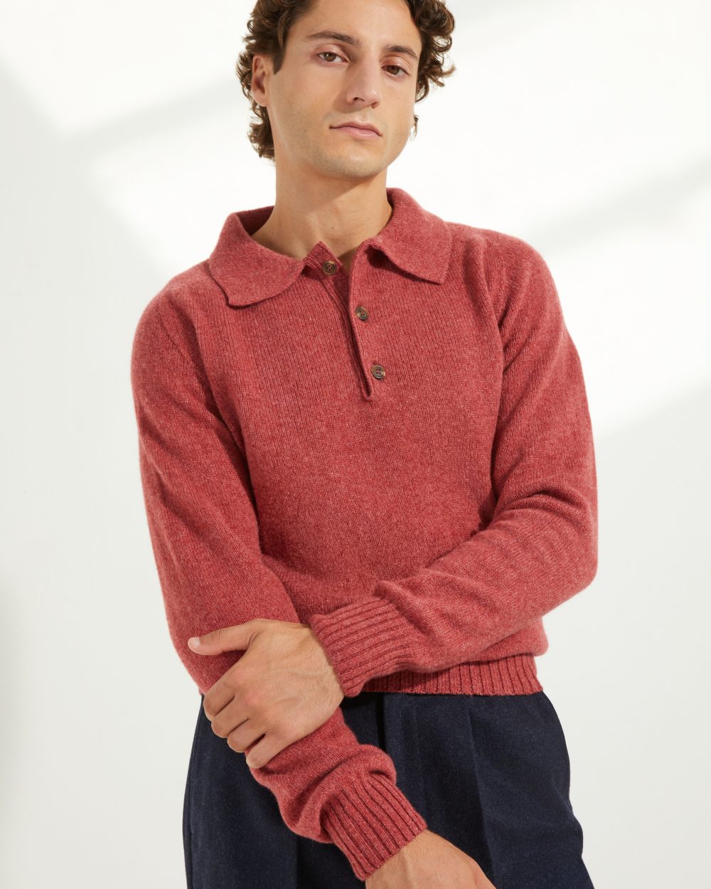 Knit Polo / Shetland Wool